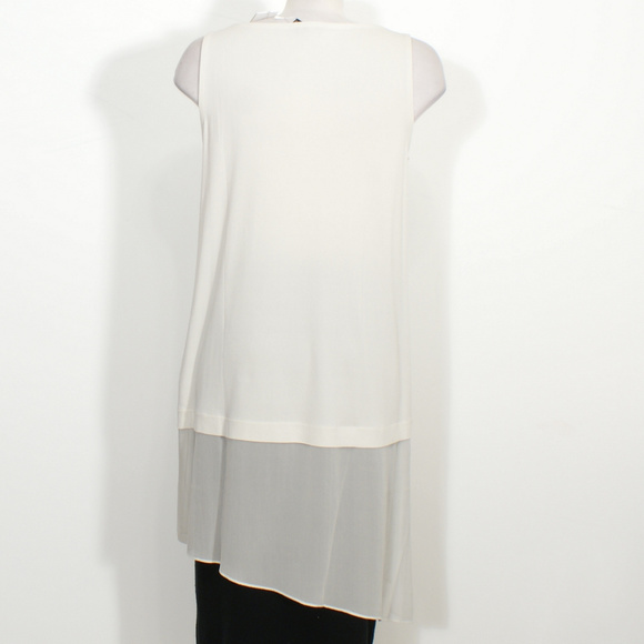 Stretch Silk Jersey Asym Sheer Silk Hem Tunic M - Picture 4 of 5